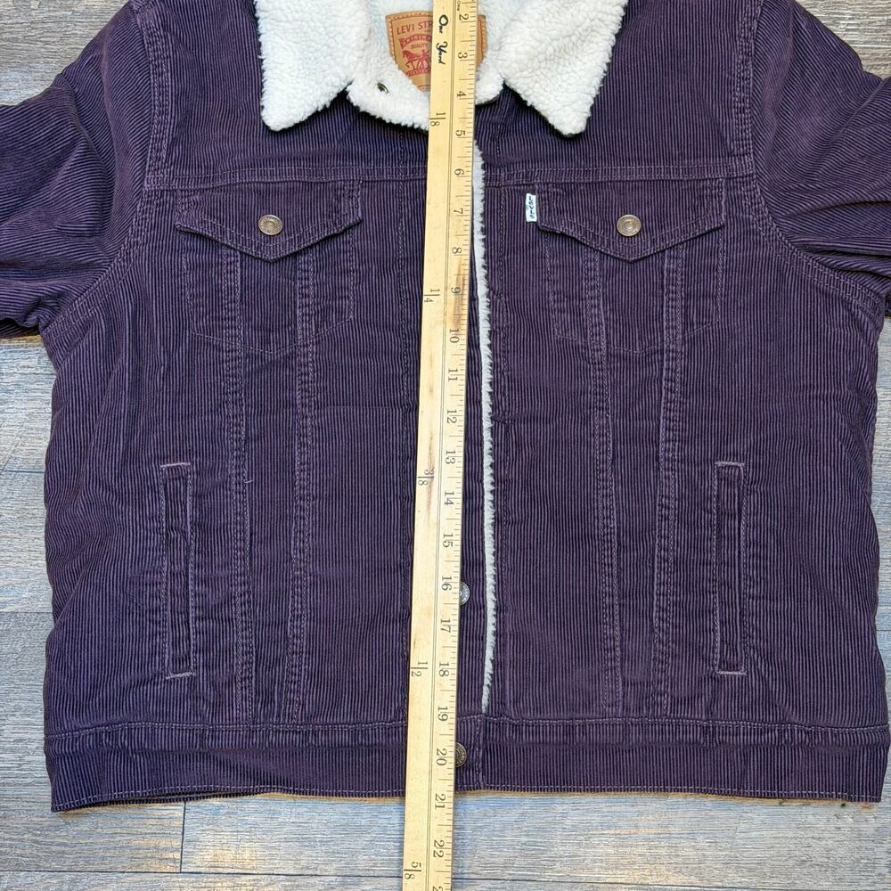 Levi's Barn Jacket Women M Purple Corduroy Sherpa Lined 36136-0047 - Picture 6 of 8